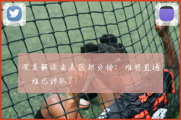 深度解读南美区积分榜：谁将直通，谁已掉队？